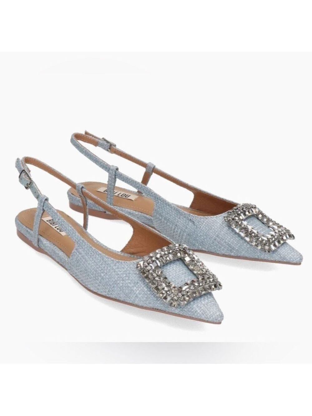 BIBI LOU ANTHROPOLOGIE  Powder Blue Decollete Pointed toe slingback Sz 36 NWB